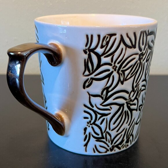 Opalhouse Stoneware White and Metallic Bronze Embossed Flowers and Leaves Mug - Picture 5 of 10